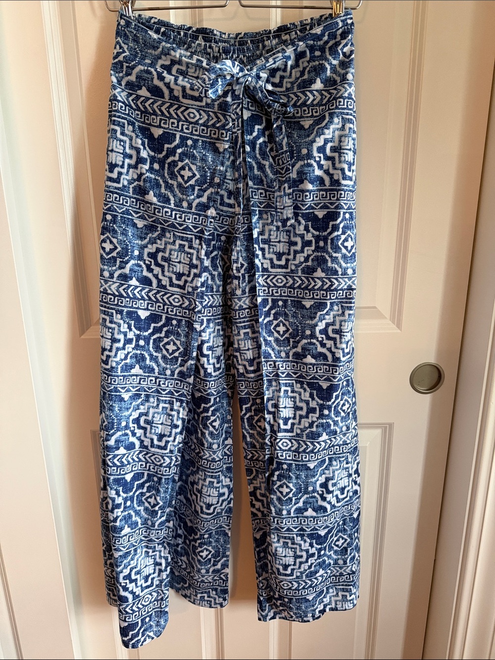 J. McLaughlin Patterned Wide-Leg Drawstring Pants